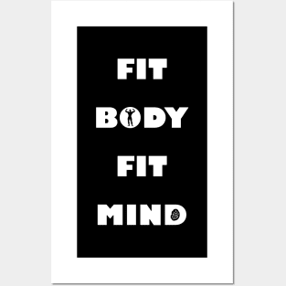 FIT BODY FIT MIND | gym quote Posters and Art